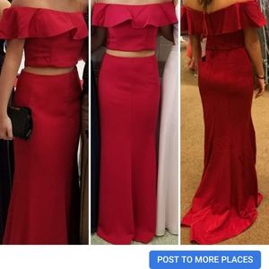Size 6 red two piece dress